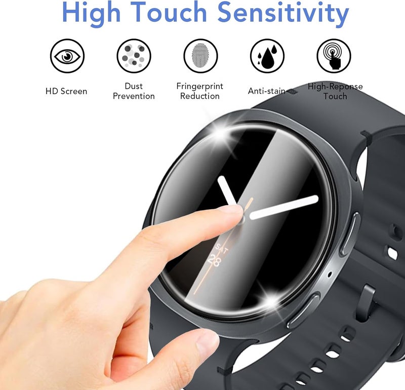 SPGUARD 2 Pack for Samsung Galaxy Watch 8 40mm Screen Protector,Full Protective Tempered Glass Film All Around Coverage Cover ONLY Compatible with Galaxy Watch8 40mm - Image 4